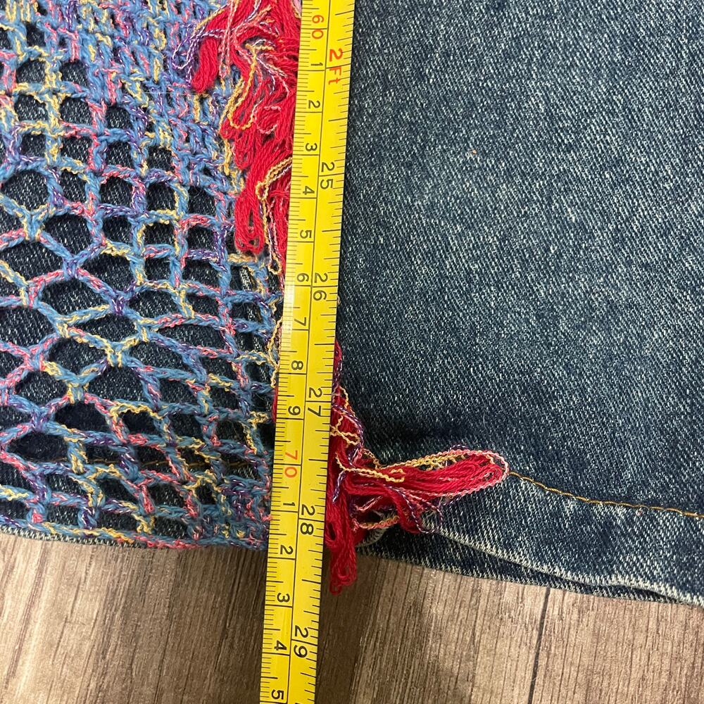 Vintage Patchwork Denim Midi Skirt – Women’s Size: 4 / W 13.5” | L 28” - Picture 7 of 7